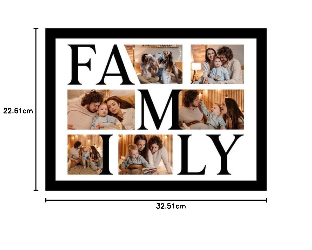 SNAP ART Customized Family with 6 Photo Collage print for Mother, Dad, Sister Brother Gifts Photo Frame With Photo Upload, Birthday, Anniversary Gift for Husband, Couple, Brother, Sister, Parrents(A4) 2