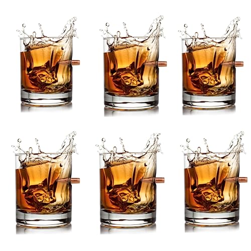 Image of NYRWANA Old Fashioned Bullet Whiskey Glass for Men Set of 6 (300 ml)