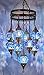 DEMMEX (Customizable Globes) 2019 Hard-Wired or PLUGIN 1,3,5,7,9 Globes Chandelier Lights Turkish Moroccan Mosaic Ceiling Hanging Pendant Chandelier Light Lighting (9 Globes Hardwired, 41