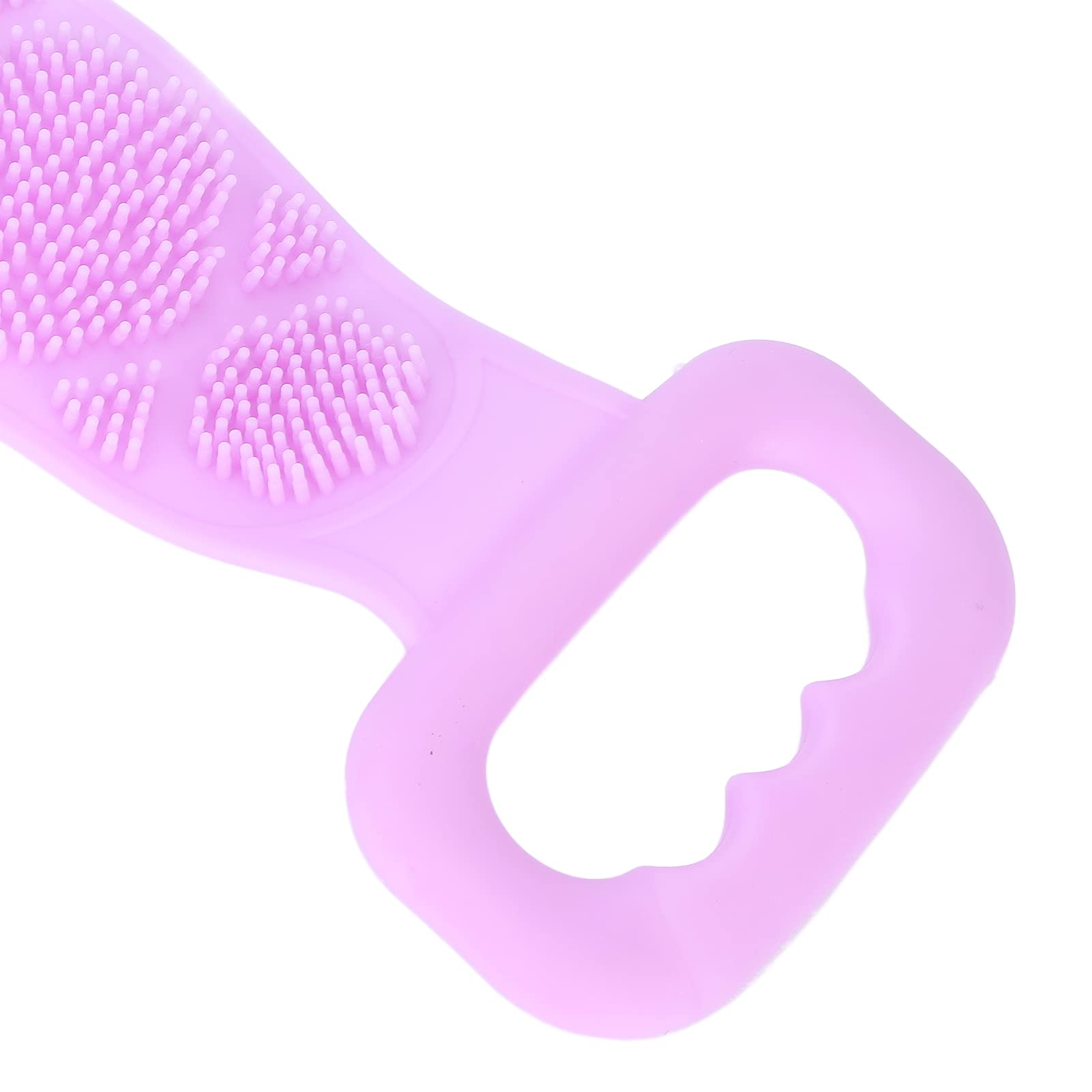Cryfokt Scrubber per la Schiena in Silicone a Doppia Faccia con Funzione di Massaggio per Bambini Anziani, Strumento di Pulizia Esfoliante Dal Design Ergonomico (PURPLE)