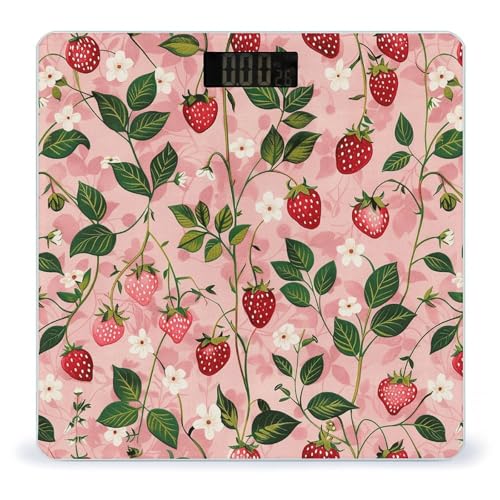 Báscula Digital de Baño con Estampado de Fresa Durazno miniatura 1