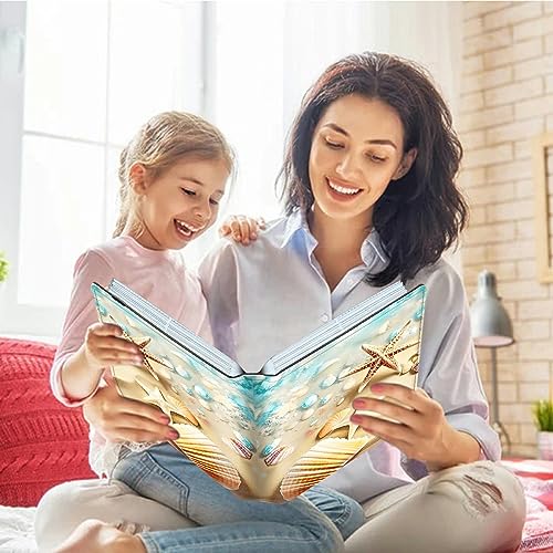 Image of Beach Photo Album 4x6 120 Pockets Photos with Strong Elastic Band, Small Mini Albums Sheet Protector Folder for Photos, Album for Family Wedding Baby Women Men Vacation Gift
