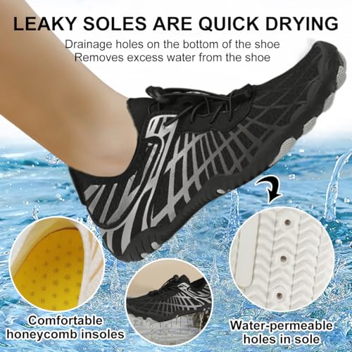 Image of ELETON Barefoot Shoes Women Men Footwear, Wide Toe Box Hiking Zero Drop Non-Slip Quick-Dry River Boat Pool Beach Water Shoes, Lightweight Swimming Running Walking Sneakers Unisex