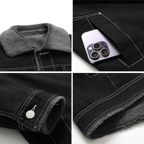 Chaqueta de denim para hombre forrada con polar miniatura 7