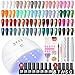 COSCELIA Kit Unghie Semipermanente Completo con U V Lampada, 20 Colori Kit Semipermanente Unghie Rosa Nude Rosso Blu 5 Pezzi Base Top Coat Set per Unghie in Gel Strumenti per Manicure immagine