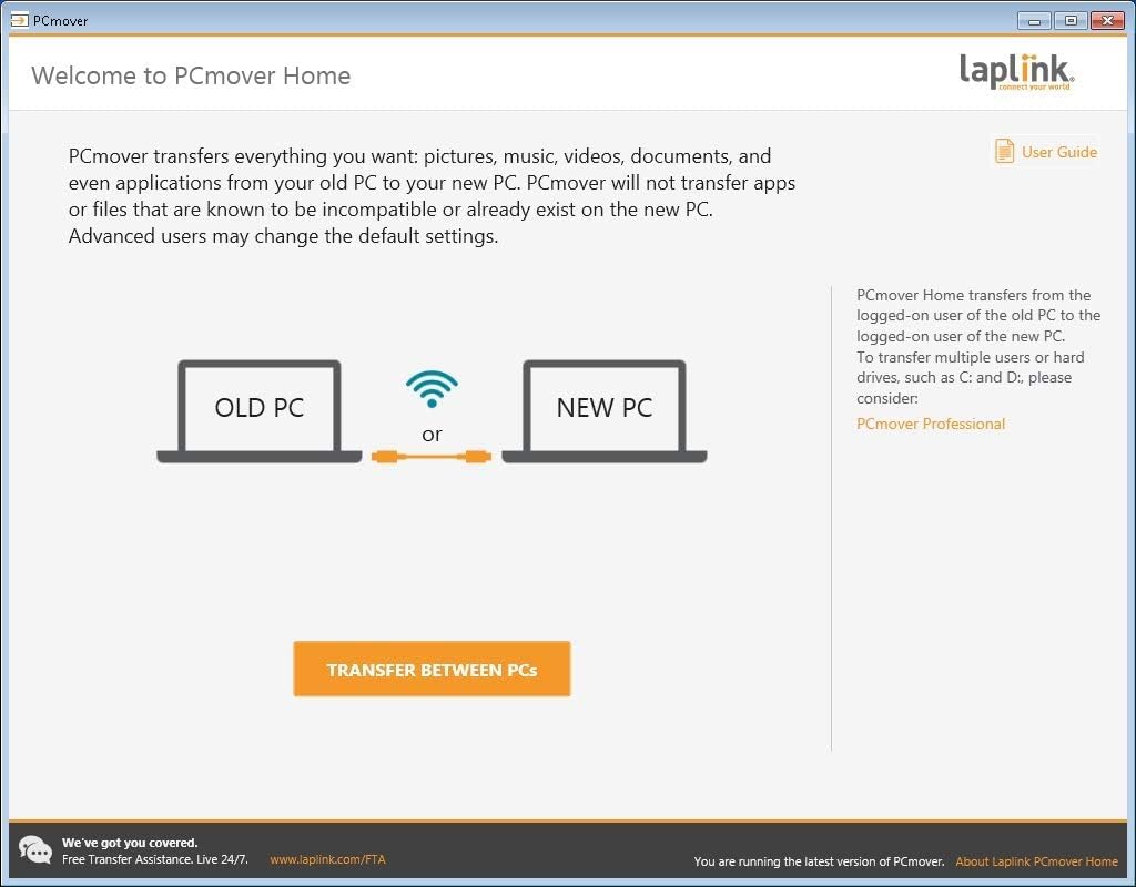 Laplink PCmover Home – Sofortdownload – Einzelnutzungslizenz – Verschiebt Anwendungen, Dateien und Einstellungen auf Ihren neuen PC