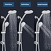 7.5" Rotatable Dual Shower Head with Handheld Combo, Kids Friendly Low 3-Way Diverter, Adjustable Slide Bar for Whole Family Use, Enjoy High Pressure Rainfall Spa Shower, Polished Chrome Finish