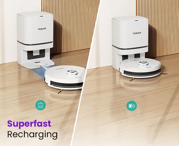 Tesvor S7 Pro AES Robot Vacuum Superfast Recharging