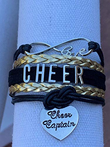 Image of Sportybella Cheer Captain Charm Bracelet- Girls Captain Cheerleading Bracelet- Cheer Jewelry for Cheerleader