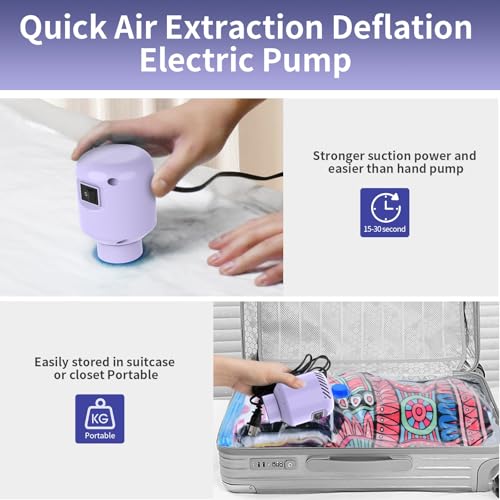 Image of HOTBAG Electric Travel Vacuum Pump for Storage Bags, Portable Vacuum Bag Pump for Clothes, Suitable for Various Vacuum Seal Bags, Blue (Storage Bags Not Included)