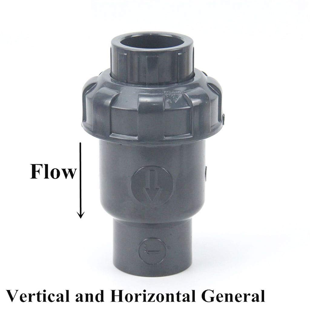 Zawór jednokierunkowy, 20 mm 25 mm 32 mm 40 mm 50 mm Czarny Zawór klapowy zwrotny Upvc Wewnętrzny zawór zwrotny w pionie i poziomie Informacje ogólne(Inner 63mm)