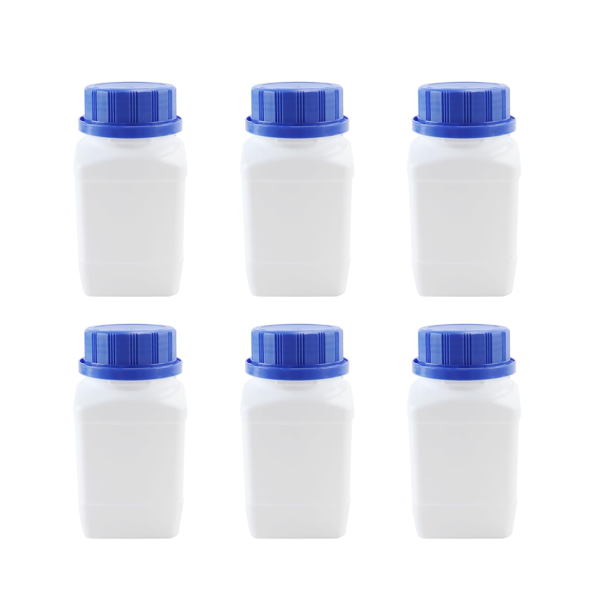 Bouteilles plastique col large 250ml Ubric avec bouchon intérieur pour laboratoire lot de 6