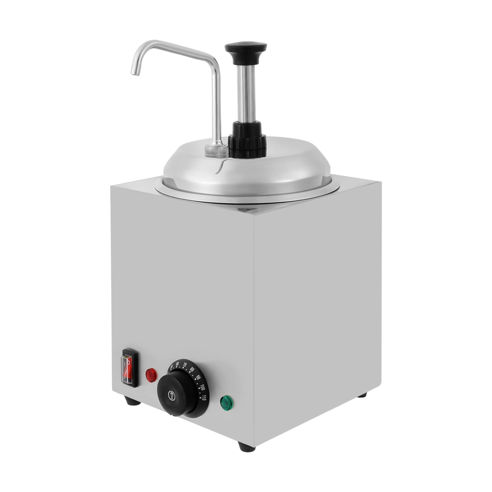 Elektryczny dozownik ciepła do sosów, 2,5 l, nadaje się do kontaktu z żywnością, stal nierdzewna, 800 W, urządzenie utrzymujące ciepło z funkcją pompowania, do piekarni, restauracji, sosu serowego
