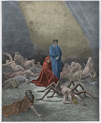 Impression d'art Gustave Doré Dante l'âme d'Arachné - Toile tendue haute définition