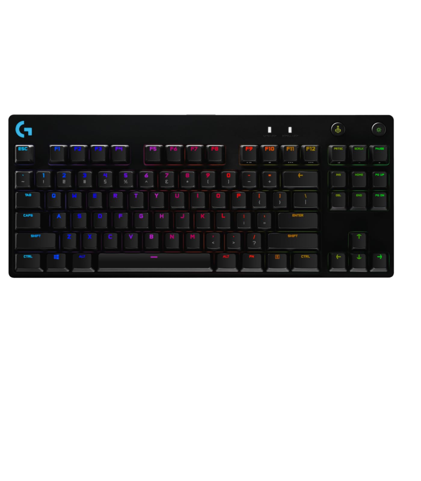 Logitech GPRO TKL Mechanical Gaming Keyboard, GX Blue Clicky Key Switches, LIGHTSYNC RGB, Portable Tenkeyless Design for esport Gaming, Detachable Micro USB Cable, QWERTY UK Layout - Black