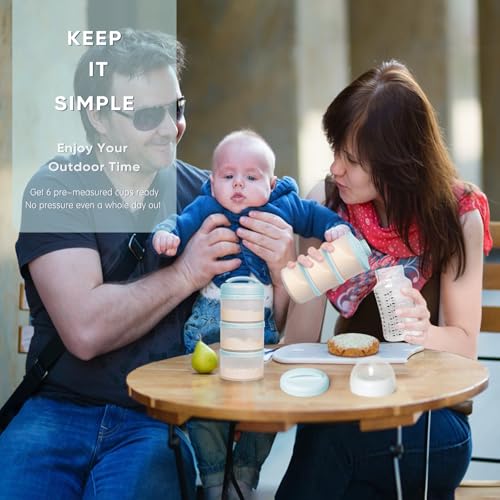 Image of Termichy Stackable Formula Dispenser Portable Milk Powder Container, 2 Pack, Light Blue