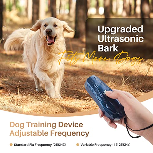 Queenmew Anti Bell Gerät Hunde, Tragbares Ultraschall Antibell Ultraschall Gerät mit Doppelfrequenz, 16.4 Fuß Effektives Antibell für Hunde für das Training im Innen- und Außenbereich