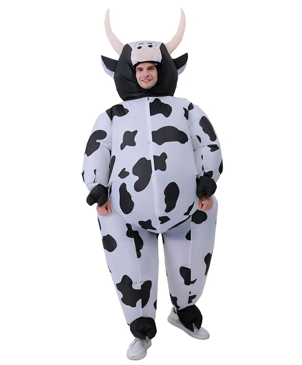 JASHKE Cow Inflatable Costume Cow Costumes Inflatable Halloween Costumes for Adult by JASHKE - Used condition - Image 5