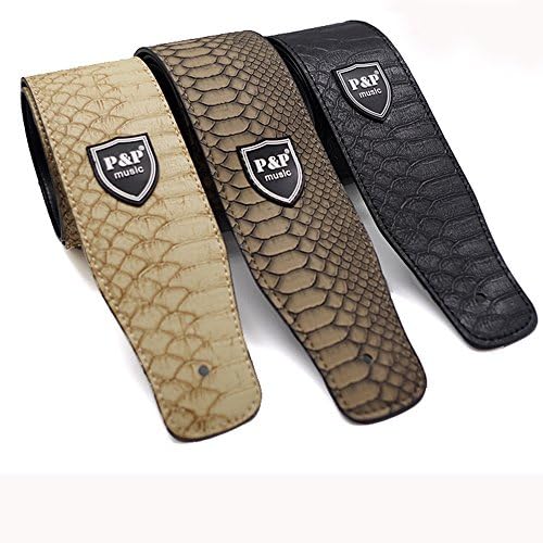 Serpentine Adjustable length Guitar Strap, PU Leather Strap