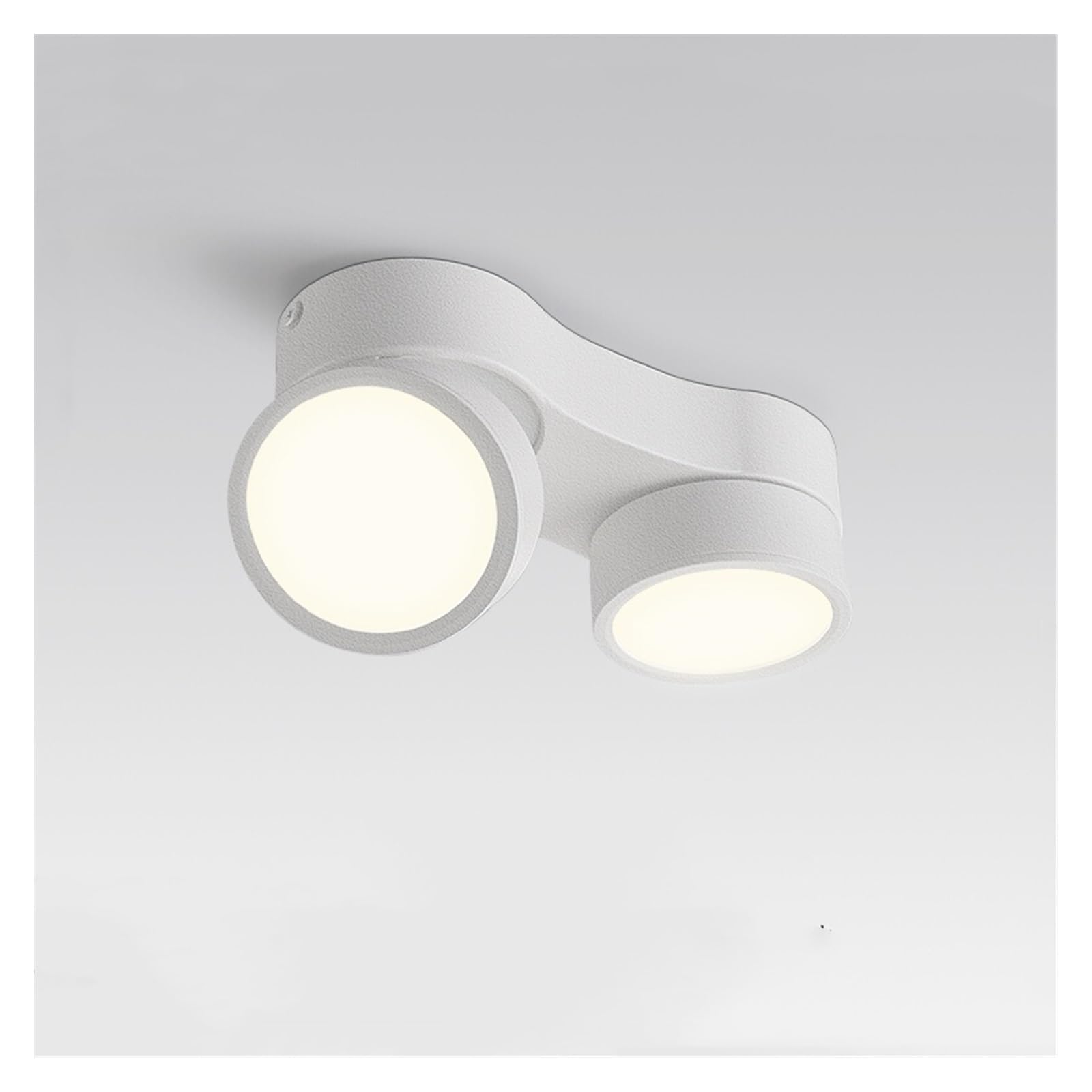 Faretti a Doppia Testa LED UltraSottili, Senza Foratura, ad Angolo Regolabile, per Soggiorno, Guardaroba e corridoio (Bianchi, 3000K_DIMMERABILI)