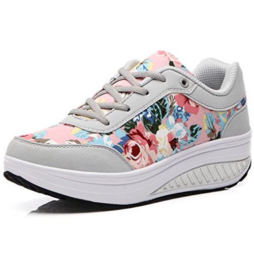 Solshine Walkmaxx - Zapatillas deportivas con cordones y tacón de cuña para mujeres, color, talla 37 EU