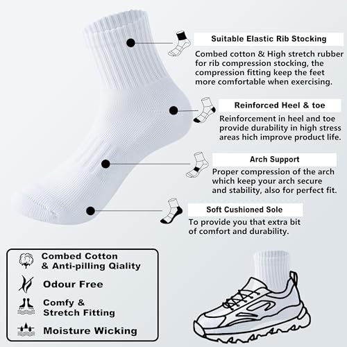 Image of MAGIARTE Womens Mini Crew Ankle Socks Athletic Casual Cotton Socks for Women