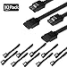 Price comparison product image 10 Pack 16 Inch SATA III 6.0 Gbps Cable with Locking Latch, Black