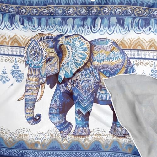 Aztec Elephant Silk Like Head Scarf for Women,Soft Fashion Neck Scarf Square Satin Head Scarf 23.6 Inches4