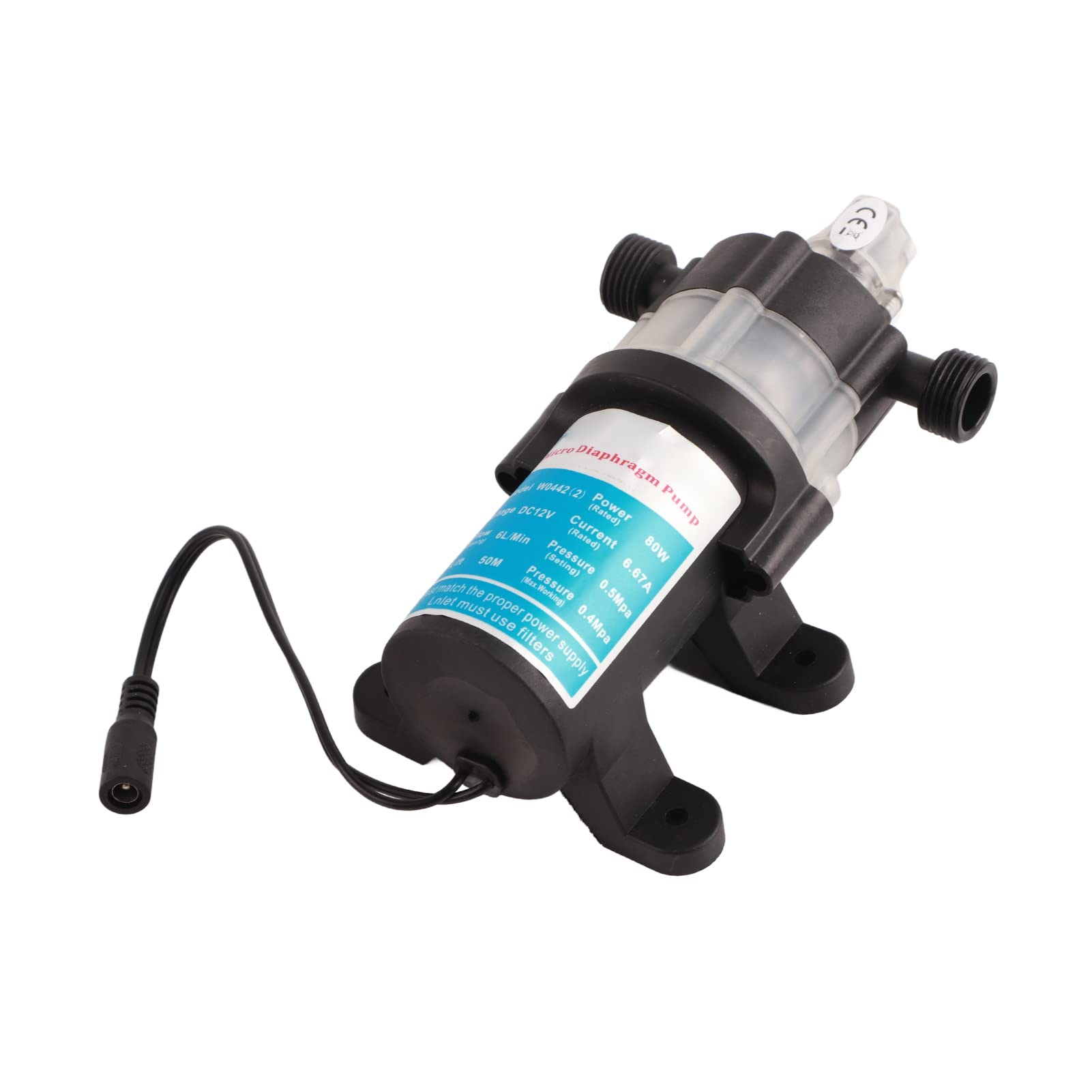 Pompa acqua autoadescante Pompa a membrana a pressione acqua 12V con filtro staccabile per applicazioni agricole con tubi giardino