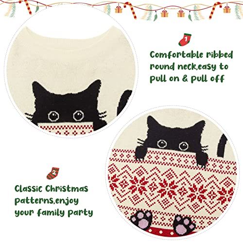 Funnycokid Little Girls Christmas Dress Xmas Knitted Sweater Dress Long Sleeve 2-11Y4