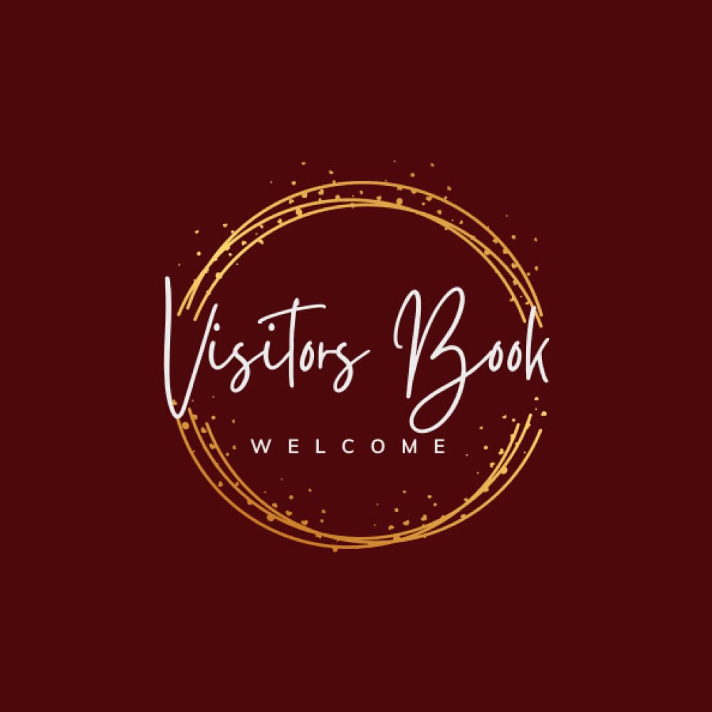 Visitor Guest Book, Elegant Deep Burgundy and Gold Clean Design: for Airbnb, VRBO, Vacation home, Bed and Breakfast, Guest House, Motel and Hotel