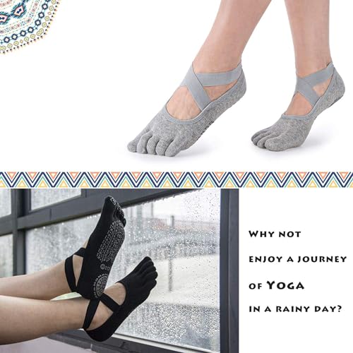 Image of Anti-Skid Socks With Grips Non Slip Socks Ideal For Pilates, Yoga Exercise