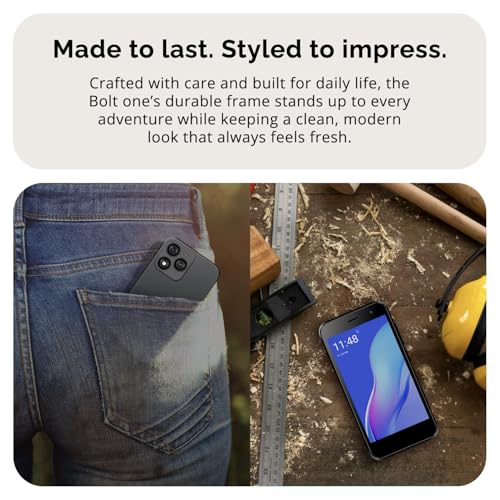 Image of Bolt One, Unlocked Android Phone, 2025, US Warranty, 32GB (Orange) | Dual SIM, Smartphone, Android 14 (Go), 2000mAh, 5.0 inch Display, 1.3GHz Quad Core, 4GB RAM, 5MP Camera, with Case