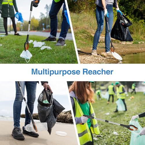 Grabber Reacher Tool 2-Pack, 32" Foldable Reacher Grabber Pickup Tool with 90° Rotating Jaw & Magnet, Trash Picker Upper Grabber, Lightweight Grabbers for Seniors Heavy Duty — view 6