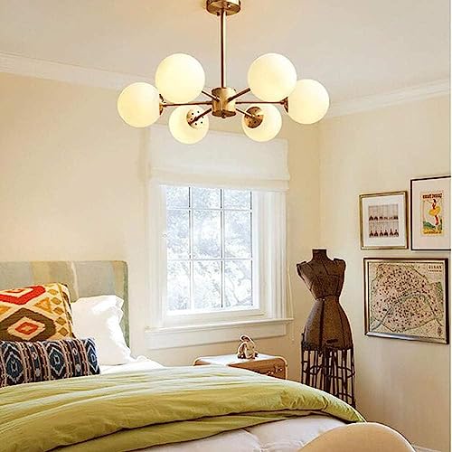 Image of Wall Lamp Chandelier Pendant Light, Home Decor for Bedroom, Living Room, Hallway, Cafe, Hotel, Restaurant (6 Light Gold Hanging LAMP with LED Bulb Pack of 1)