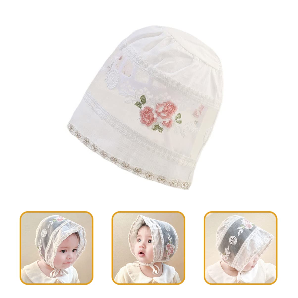 Sombrero de Sombrero bebé Gorro fotográfico bebé Sombreros de Chicas Gorra con Forro de Muselina Sombrero de Sol para pequeños Sombreros de niña algodón