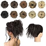 [page_title]-FESHFEN Haarteil Dutt Haargummi mit Haaren Glatt struppige Haarknoten Hochsteckfrisuren günstig Haarverlängerung für Frauen 45g