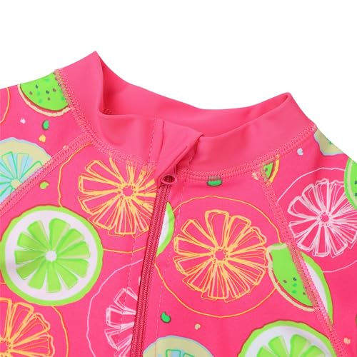 Image of Girls Long Sleeve Zipper Rash Guard 1 Piece UPF 50+ Sun Protection