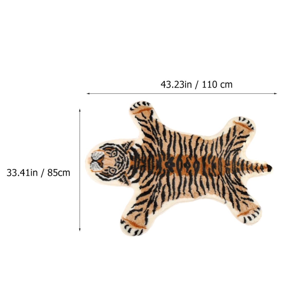Angoily Tappetino per Pavimenti di Casa Antiscivolo Motivo Tigre Resistente All’Usura Compatto e Lavabile Zerbino per Bagno e Ingresso 85X110 CM