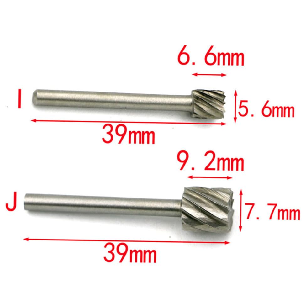 Set de 10 fresas de acero rápido para talla madera miniatura 2