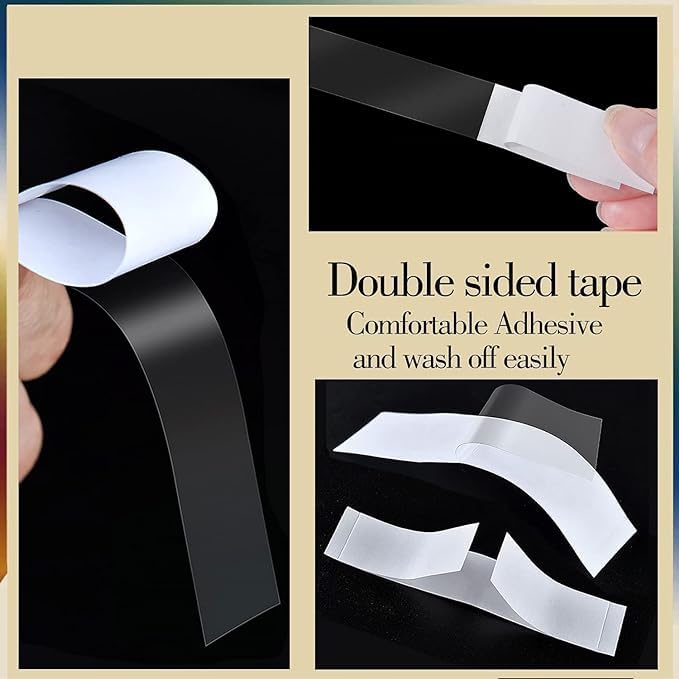 Image of (72 Strip Pack Invisible Double-Sided Fashion Tape to Hold Your Clothes Securely Against Your Skin, 10 mm, 10 Cm