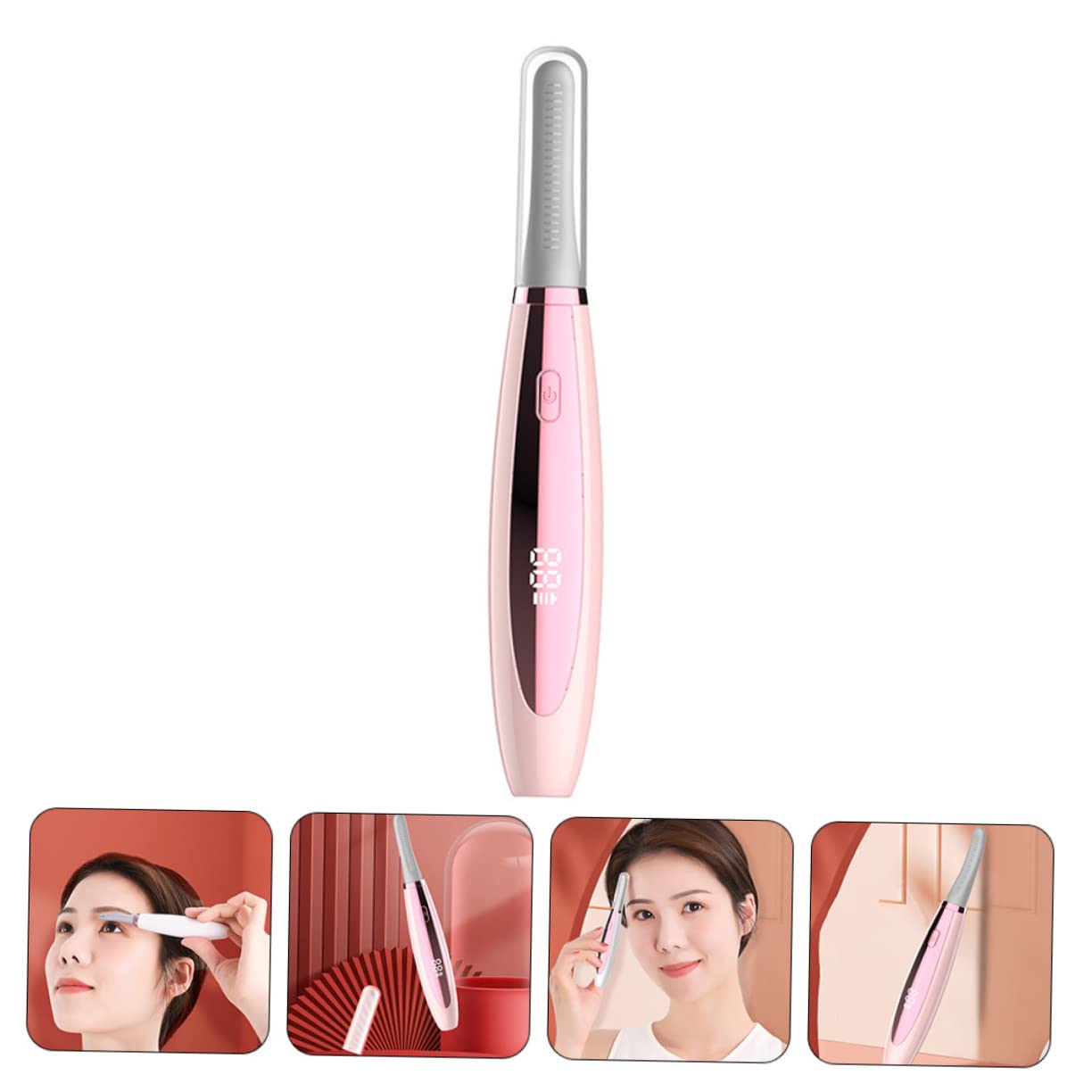 3pezzi Piegaciglia Elettrico Riscaldato Per Donne Arricciaciglia Portatile Controllo Temperatura e Display Led Strumento Per Makeup Trasportare