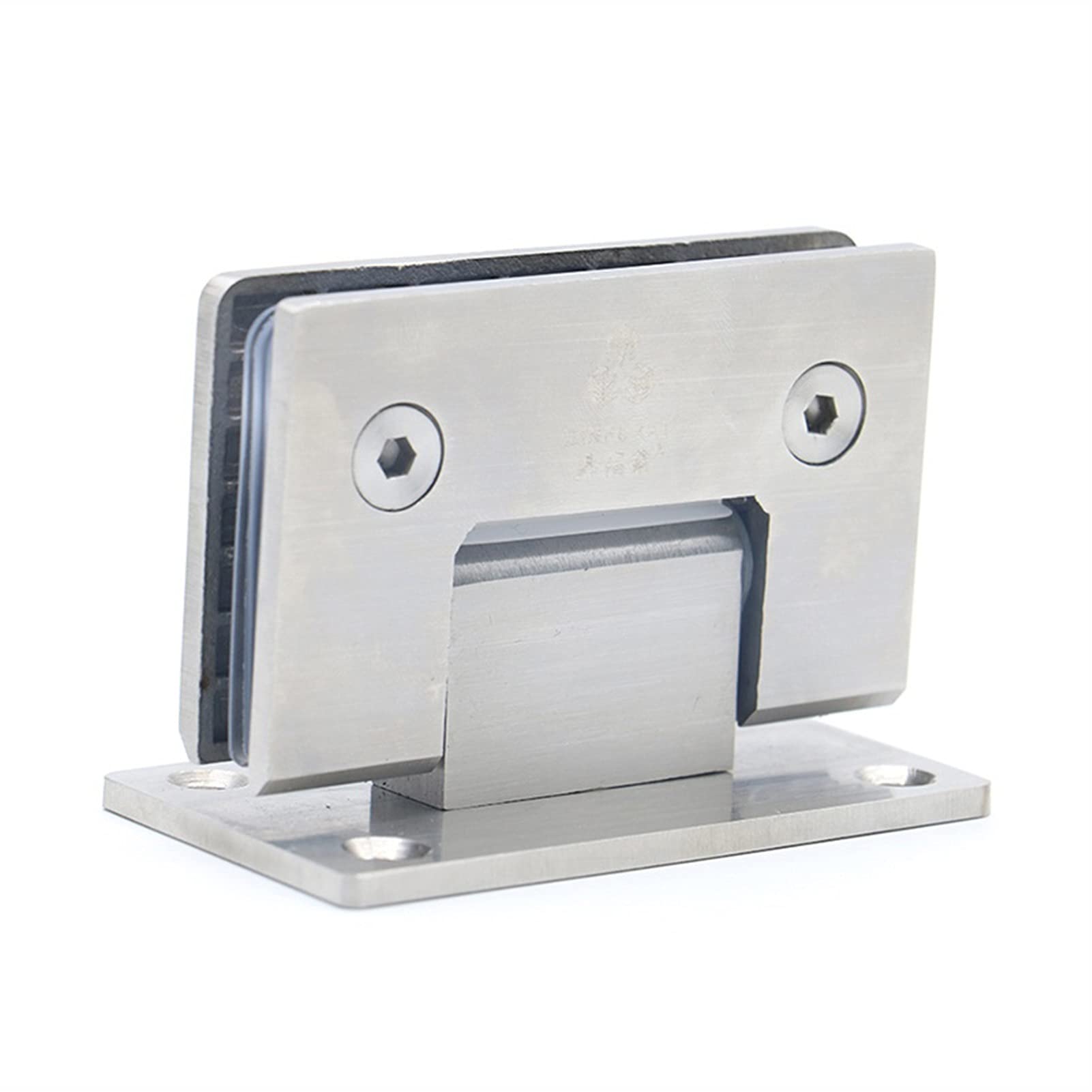 AUNANGLJSCS Bathroom Door Hinge Wall-Mounted Glass Clamp 90 Degree Silver