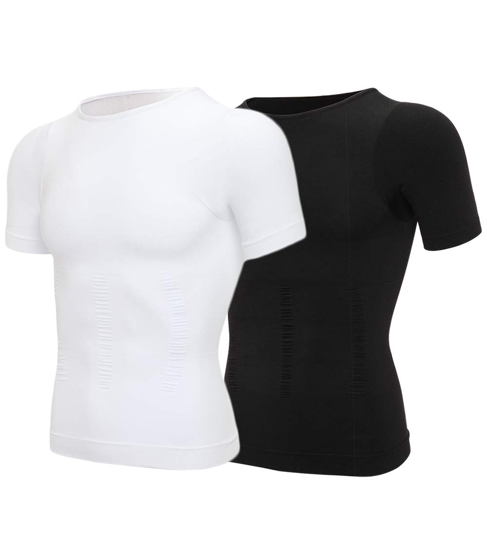 SLIMBELLE® Débardeur Gainant T-Shirt Amincissant pour Hommes Minceur Body Shaper sous-Vêtements - Maillot de Corps Compression pour Perdre du Poids Ventre Plat