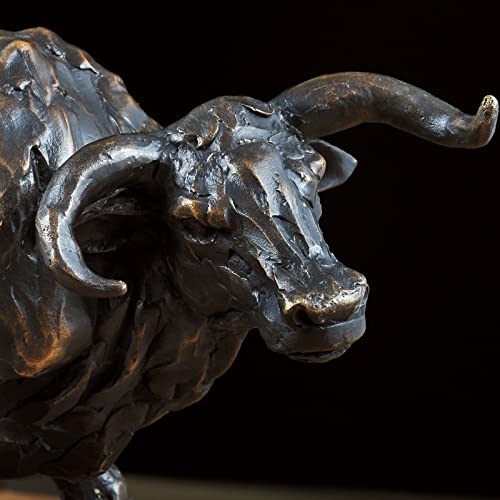 QETGISLL Sculpture Decor All Copper Bison Decoration Living Room Statue Porch Decoration Office Table Decoration Hotel Crafts