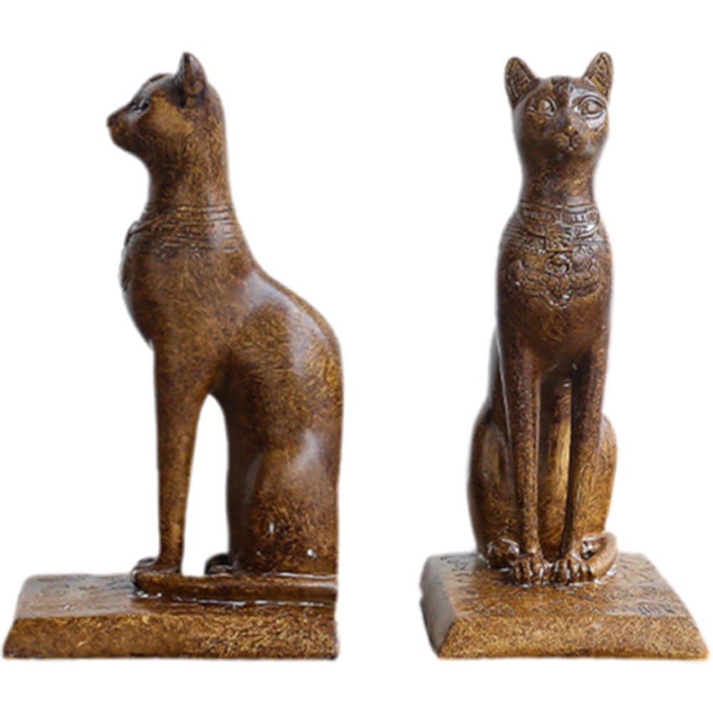 Antike Ägyptische Bastet-katzenstatue, Buchstützen Für Schwere Bücher, Dekorative Buchstützen Der Ägyptischen Katze Für Regale, Rutschfester Bücherregal-Buchhalter
