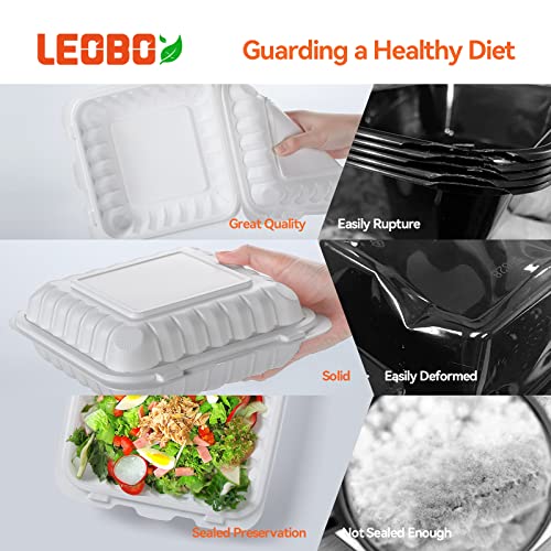 Leobox LB81-55 To Go Containers, 55 Pack Reusable Take Out Food Containers 34 Oz Bpa Free Mfpp To Go Boxes thumb #3
