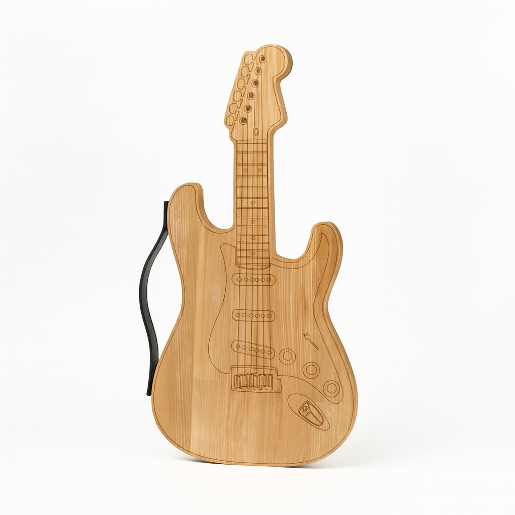 Guitar shaped cutting board wood for kitchen ...