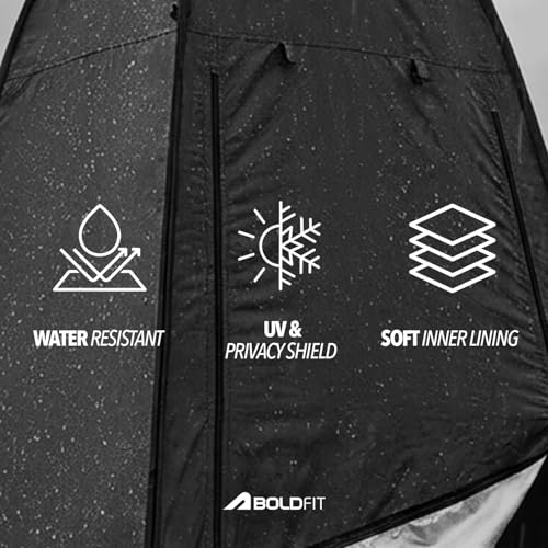 Image of Boldfit Instant Pop-Up Privacy Tent for Camping & Travel, Waterproof Portable Changing Room, Shower & Toilet Tent with UV Protection, Foldable Outdoor Shelter for Beach, Hiking & Camping Use