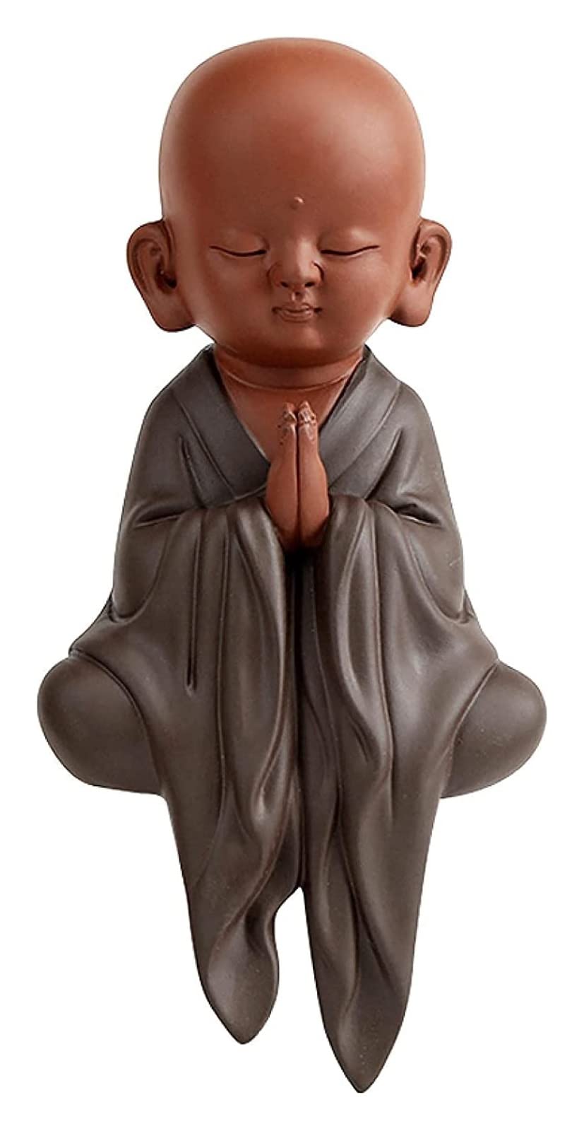 Petit moine zen mignon en zisha, cadeau idéal pour table basse - 5